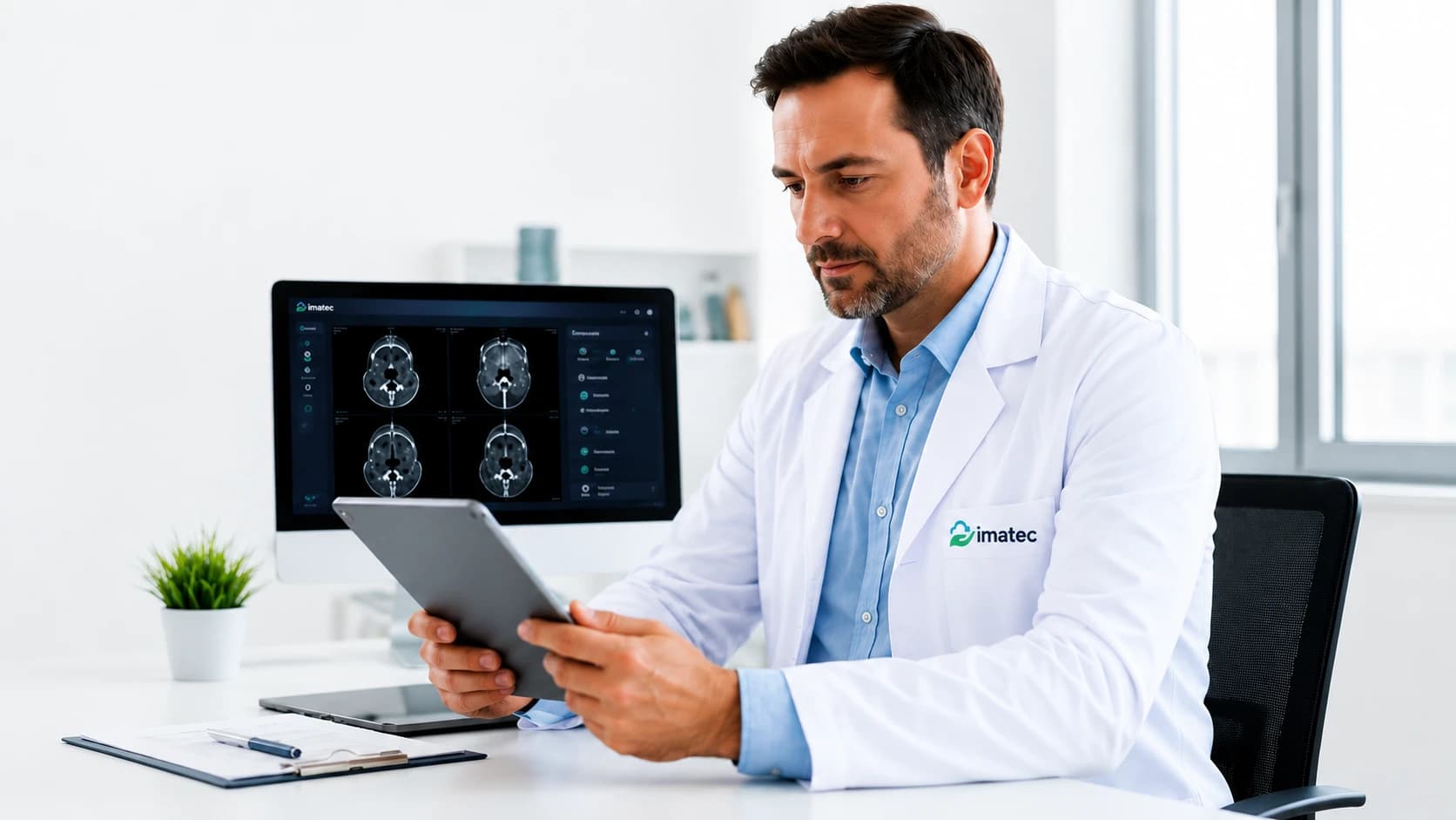 Médico usando IMATEC Cloud